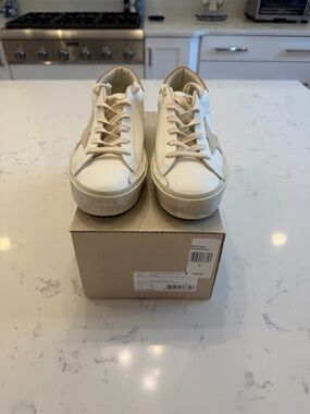 Golden Goose HI STAR White Sneaker with Tan Heel Tab